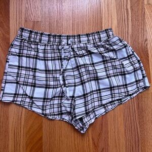 Garage Plaid Pajama Shorts - White, Pink, Brown